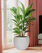 MAR49-AW Напольное кашпо для цветов IDEALIST Премиум Марс, Д49 В38 см, белое, круглое, 55 литров