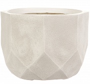 Настольное кашпо IDEALIST LITE Геометри, круглое, слоновая кость, Д23 В17 см