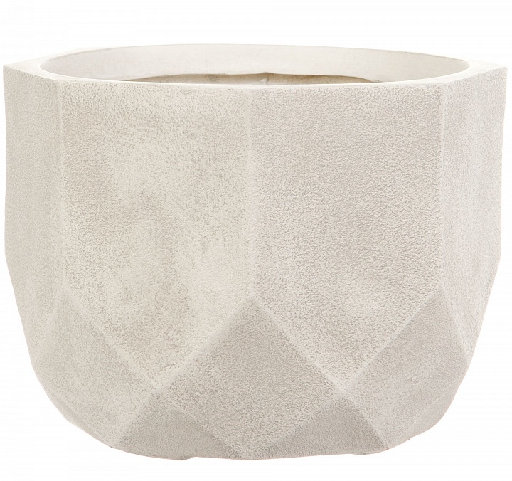 Настольное кашпо IDEALIST LITE Геометри, круглое, слоновая кость, Д23 В17 см