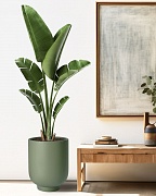 NEOST37-GRN Напольное кашпо для цветов IDEALIST Премиум Нео Сатин, высокое, Д37 В49 см, светло-зеленое, 40 литров