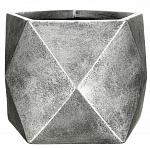 Напольное кашпо IDEALIST LITE Геометри, ромб, серебряное, Ш38 Д38 В30 см