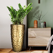 Напольное кашпо IDEALIST LITE Мозаик, ваза, золотое, Д41.5 В77 см