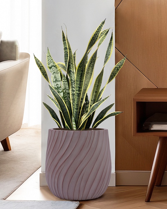 VELRV31-BRN Напольное кашпо для цветов IDEALIST Премиум Велюр, круглое, Д31 В32 см, цвет кофе, 20 литров