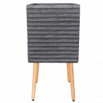 Напольное кашпо IDEALIST LITE Таун Куб, черное, Д37 Ш37 В64 см, высота ножек 27 см