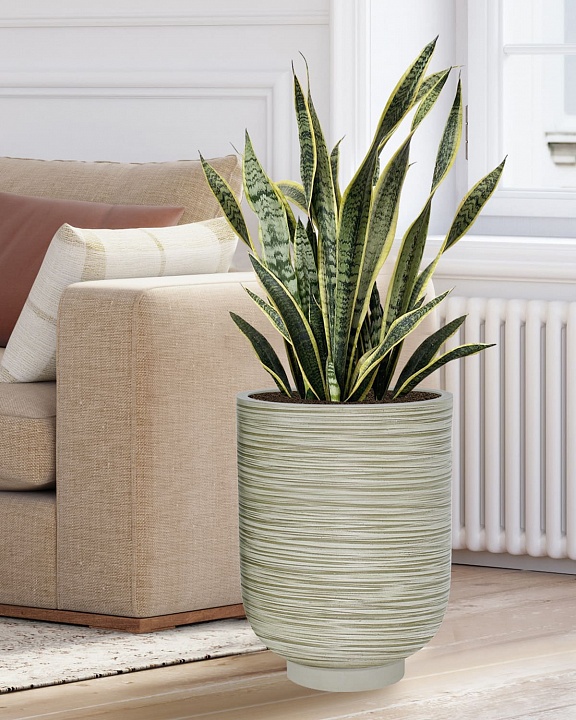 NEO30-GRN Напольное кашпо для цветов IDEALIST Премиум Нео, высокое, Д30 В40 см, зеленое, 24 литра