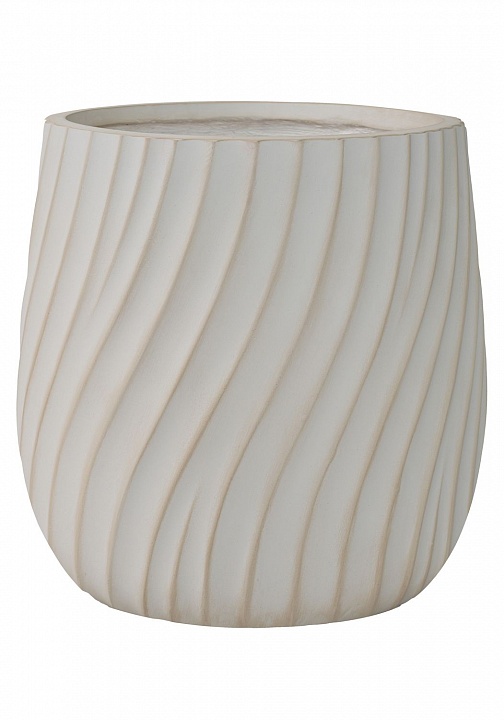 VELRV22-BB Настольное кашпо для цветов IDEALIST Премиум Велюр, круглое, Д22 В22 см, цвет айвори, 7 литров