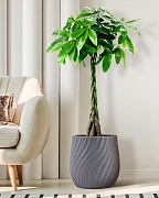 VELRV43-LG Напольное кашпо для цветов IDEALIST Премиум Велюр, круглое, Д43 В44 см, светло-серое, 57 литров