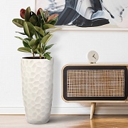 Напольное кашпо IDEALIST LITE Мозаик, ваза, слоновая кость, Д31.5 В61 см