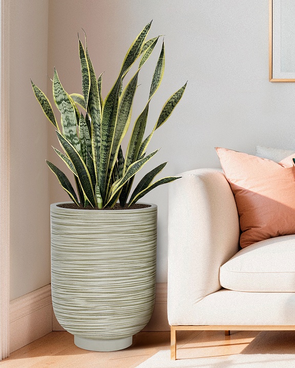 NEO44-GRN Напольное кашпо для цветов IDEALIST Премиум Нео, высокое, Д44 В58 см, зеленое, 78 литров