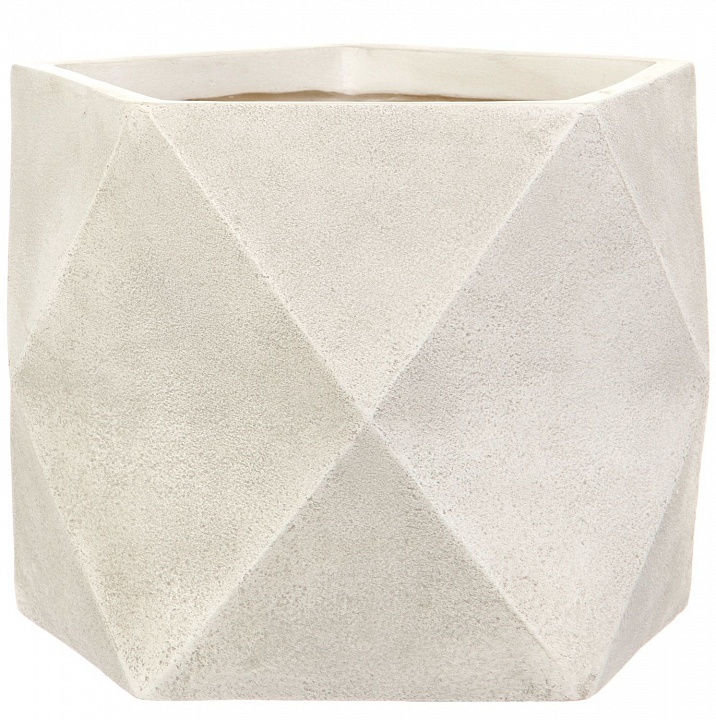 Настольное кашпо IDEALIST LITE Геометри, ромб, слоновая кость, Ш25 Д25 В20 см