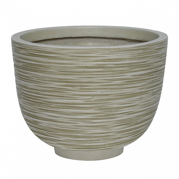 RIF36-WG Напольное кашпо для цветов IDEALIST Премиум Риф, чаша, Д36 В27 см, бело-зеленое, 13 литров