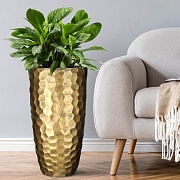 Напольное кашпо IDEALIST LITE Мозаик, ваза, золотое, Д31.5 В61 см