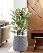 VELRV43-LG Напольное кашпо для цветов IDEALIST Премиум Велюр, круглое, Д43 В44 см, светло-серое, 57 литров