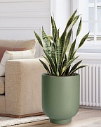 NEOST37-GRN Напольное кашпо для цветов IDEALIST Премиум Нео Сатин, высокое, Д37 В49 см, светло-зеленое, 40 литров