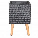 Напольное кашпо IDEALIST LITE Таун Куб, черное, Д25 Ш25 В41 см, высота ножек 16 см