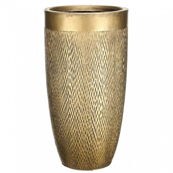 Напольное кашпо IDEALIST LITE Лотус Высокое, круглое, золото, Д38 В72 см