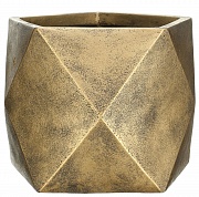 Настольное кашпо IDEALIST LITE Геометри, ромб, золотое, Ш25 Д25 В20 см