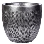 Напольное кашпо IDEALIST LITE Лотус, круглое, серебряное, Д37 В33.5 см
