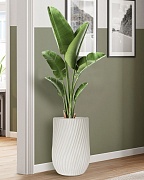 VEL35-BB Напольное кашпо для цветов IDEALIST Премиум Велюр, высокое, Д35 В55 см, цвет айвори, 45 литров