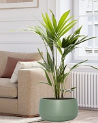 STN42-GRN Напольное кашпо для цветов IDEALIST Премиум Сатин, чаша, Д42 В21 см, зеленое, 27 литров