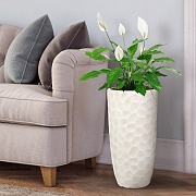 Напольное кашпо IDEALIST LITE Мозаик, ваза, слоновая кость, Д23 В46 см