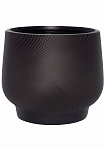 LIR24-BLK Настольное кашпо для цветов IDEALIST Премиум Лира, Д24 В21 см, черное, круглое, 10 литров