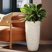 Напольное кашпо IDEALIST LITE Мозаик, ваза, слоновая кость, Д31.5 В61 см