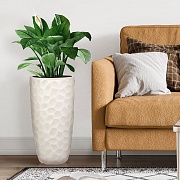 Напольное кашпо IDEALIST LITE Мозаик, ваза, слоновая кость, Д41.5 В77 см