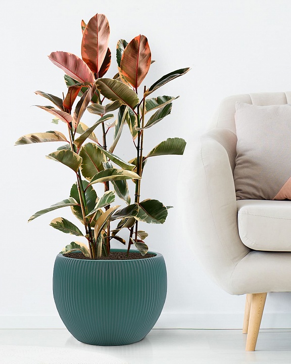 MAR36-GRN Напольное кашпо для цветов IDEALIST Премиум Марс, Д36 В29, изумрудное, круглое, 20 литров