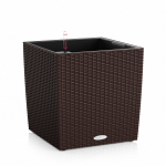 Напольное кашпо с автополивом LECHUZA Кьюб Коттедж 50, с субстратом в комплекте, мокко, Ш49 Д49 В49,5 см