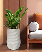 VEL35-BB Напольное кашпо для цветов IDEALIST Премиум Велюр, высокое, Д35 В55 см, цвет айвори, 45 литров