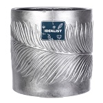 Напольное кашпо IDEALIST LITE Лист, файберстоун, серебристое, Д44 В44 см