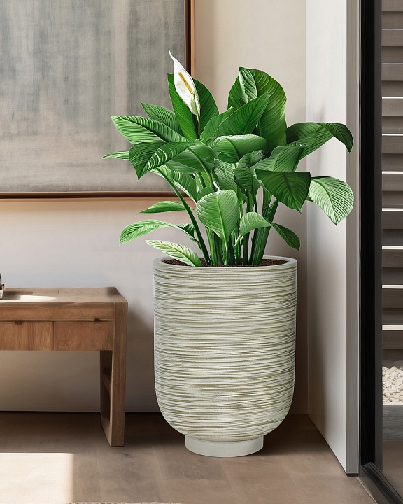 NEO37-GRN Напольное кашпо для цветов IDEALIST Премиум Нео, высокое, Д37 В49 см, зеленое, 45 литров