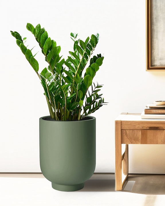 NEOST30-GRN Напольное кашпо для цветов IDEALIST Премиум Нео Сатин, высокое, Д30 В40 см, светло-зеленое, 20 литров