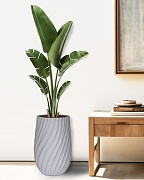 VEL24-LG Напольное кашпо для цветов IDEALIST Премиум Велюр, высокое, Д24 В40 см, светло-серое, 15 литров