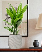 VELRV22-BB Настольное кашпо для цветов IDEALIST Премиум Велюр, круглое, Д22 В22 см, цвет айвори, 7 литров