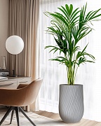 VEL35-LG Напольное кашпо для цветов IDEALIST Премиум Велюр, высокое, Д35 В55 см, светло-серое, 45 литров