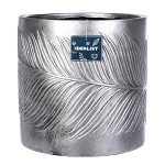 Настольное кашпо IDEALIST LITE Лист, файберстоун, серебристое, Д24 В24 см