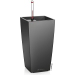 Настольное кашпо с автополивом LECHUZA Макси-Куби, с субстратом в комплекте, антрацитовое, Ш14 Д14 В26 см