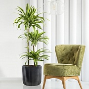 Напольное кашпо IDEALIST Lite Урбан, круглое, антрацит Д37 В36.5 см
