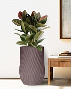 VEL48-BRN Напольное кашпо для цветов IDEALIST Премиум Велюр, высокое, Д48 В74 см, цвет кофе, 120 литров