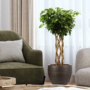 Напольное кашпо IDEALIST LITE Роу, круглое, коричневое, Д36 В31.5 см