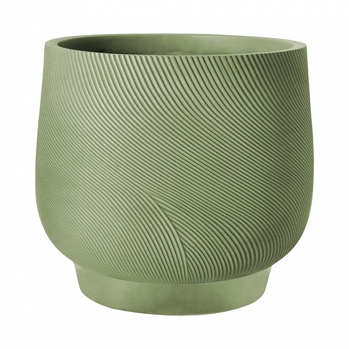 LIR43-GRN Напольное кашпо для цветов IDEALIST Премиум Лира, Д43 В38 см, зеленое, круглое, 51 литр