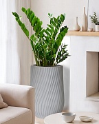 VEL48-LG Напольное кашпо для цветов IDEALIST Премиум Велюр, высокое, Д48 В74 см, светло-серое, 120 литров