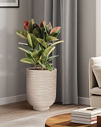 NEO37-BB Напольное кашпо для цветов IDEALIST Премиум Нео, высокое, Д37 В49 см, бежевое, 45 литров