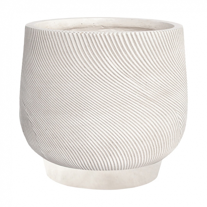 LIR43-AW Напольное кашпо для цветов IDEALIST Премиум Лира, Д43 В38 см, белое, круглое, 51 литр