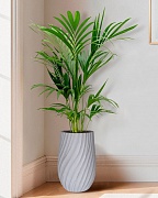 VEL24-LG Напольное кашпо для цветов IDEALIST Премиум Велюр, высокое, Д24 В40 см, светло-серое, 15 литров