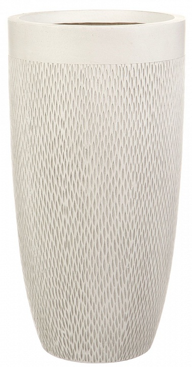 Напольное кашпо IDEALIST LITE Лотус Высокое, круглое, слоновая кость, Д24 В46 см