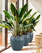 TER33-GRN Напольное кашпо для цветов IDEALIST Премиум Терра, круглое, Д33 В32 см, темно-зеленое, 24 литра