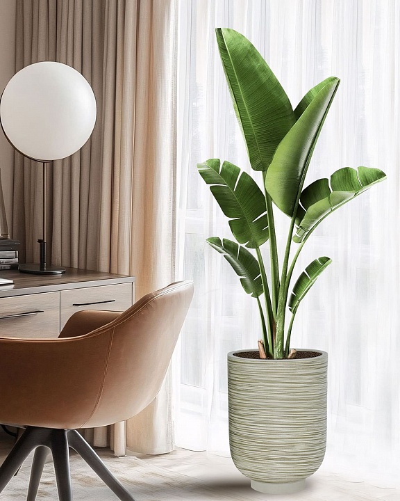 NEO30-GRN Напольное кашпо для цветов IDEALIST Премиум Нео, высокое, Д30 В40 см, зеленое, 24 литра